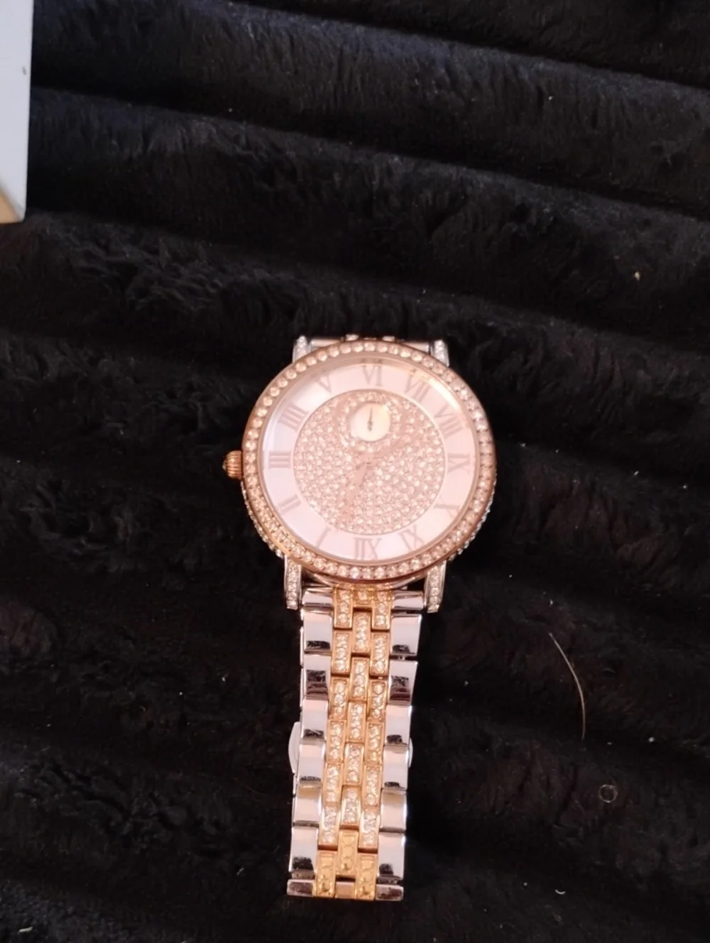 SHADOW TOYS CRYSTAL PAVE FASHION FEATURING 2TONE SILVER & ROSE GOLD WATCH EXCELL